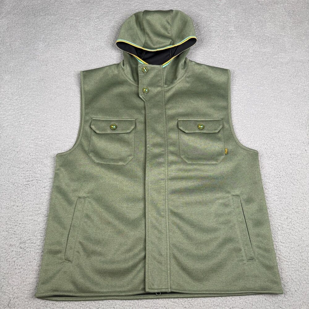 Marsh Wear Vest Mens Medium Olive Green Helix Hooded Full Zip Outdoor Jacket